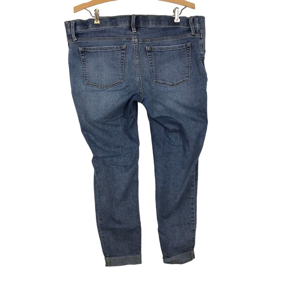 Isabel Maternity 12 Skinny Distressed Blue Jeans Distressed Cuffed Side Panel - Picture 2 of 12